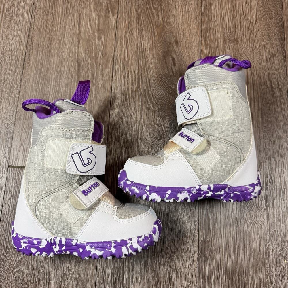 Burton Kids' Mini Grom Snowboard Ski Boots White Purple US Size 11 C